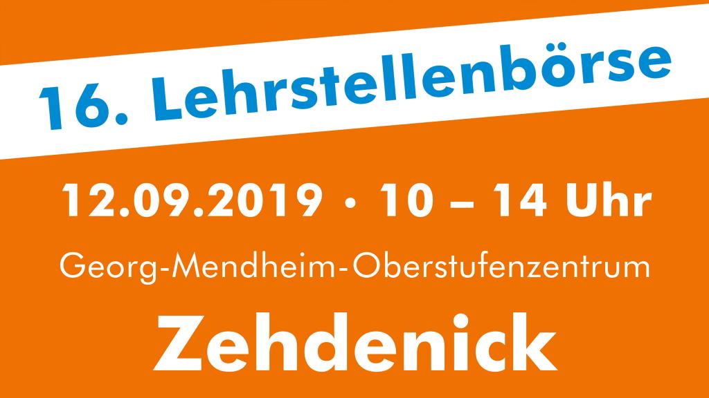 Lehrstellenbörse Zehdenick 2019 Ankündigung