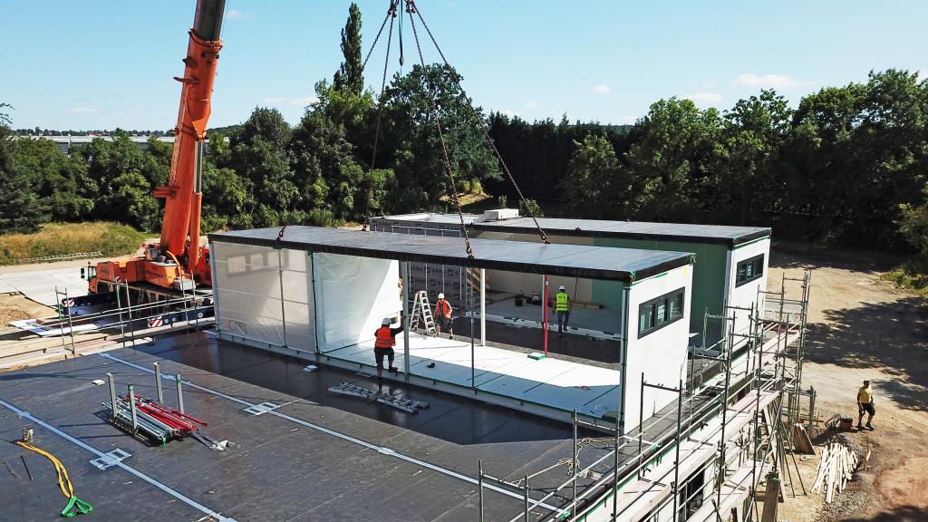 Neubau des Schulgebäudes in Modulbauweise