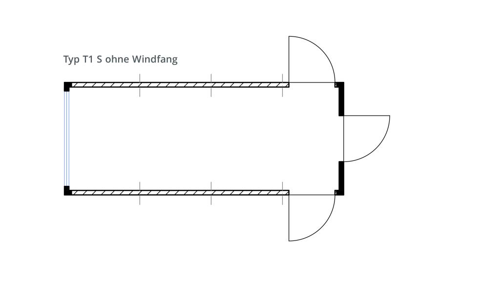 Grundriss Systemcontainer S ohne Windfang aW