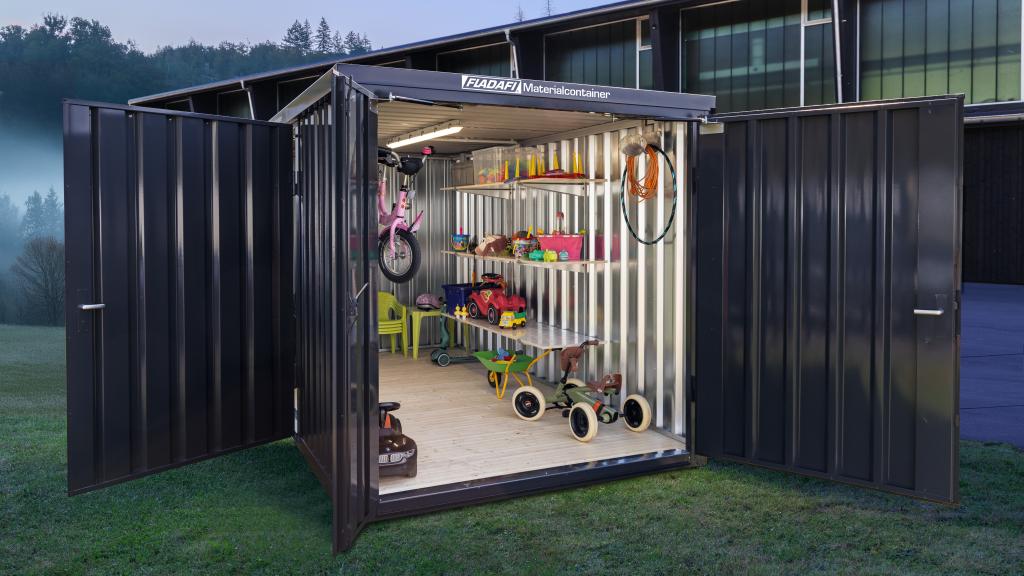 Lagercontainer für Kindergarten und Kita mit Innenbeleuchtung