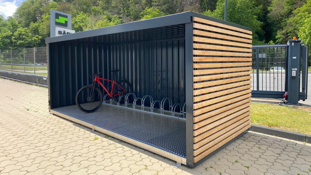 FLADAFI Fahrradcontainer mit Holzfassade