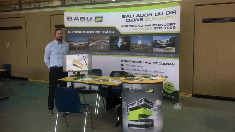 Messestand von Saebu Gransee auf der Lehrstellenboerse in Zehdenick